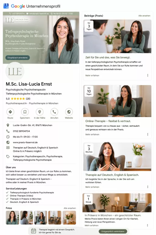 Google Unternehmensprofil mit regelmäßigen Beiträge