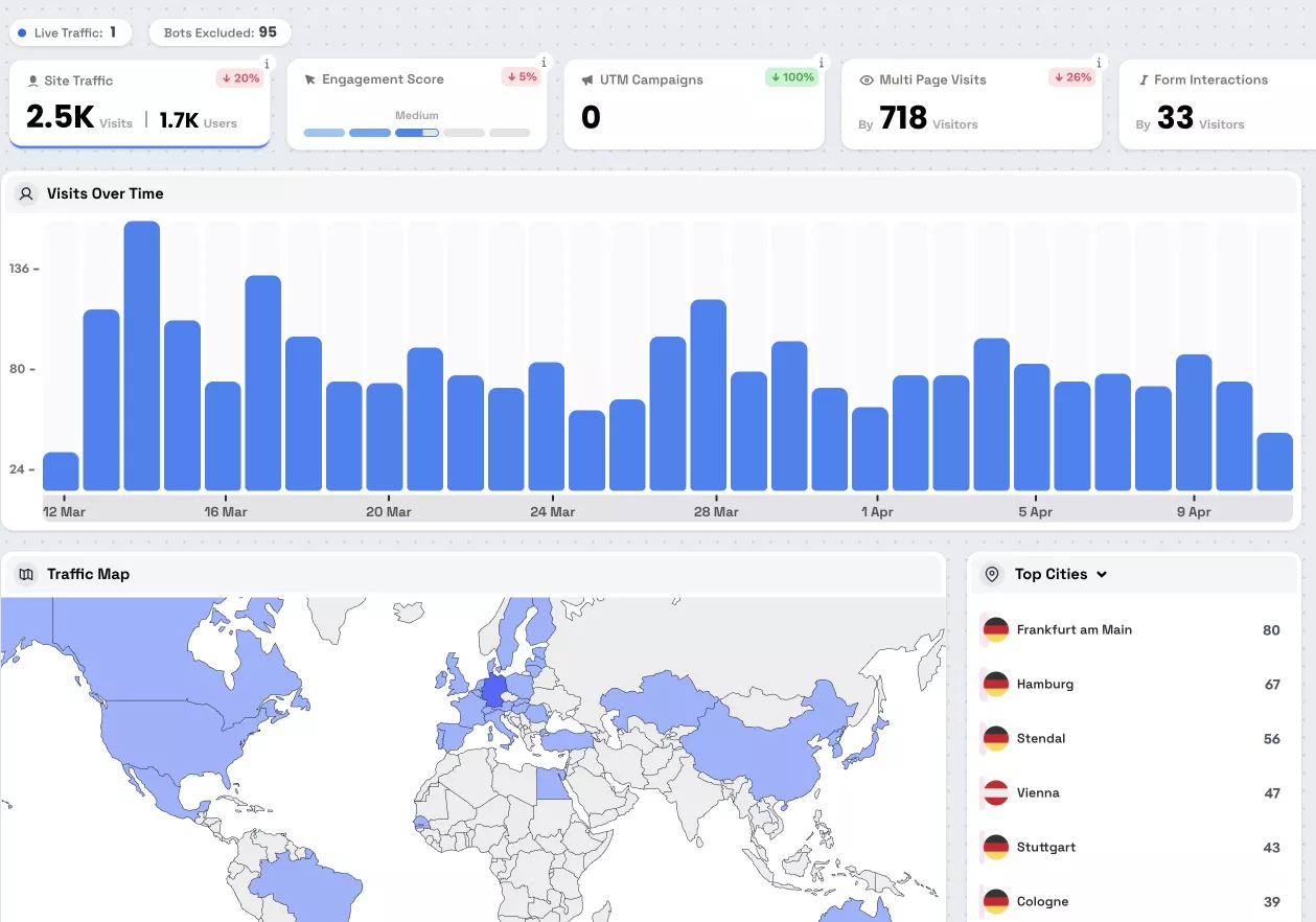Traffic Analyse der Website